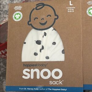Happiest Baby Snoo Sack - White with Black Dots